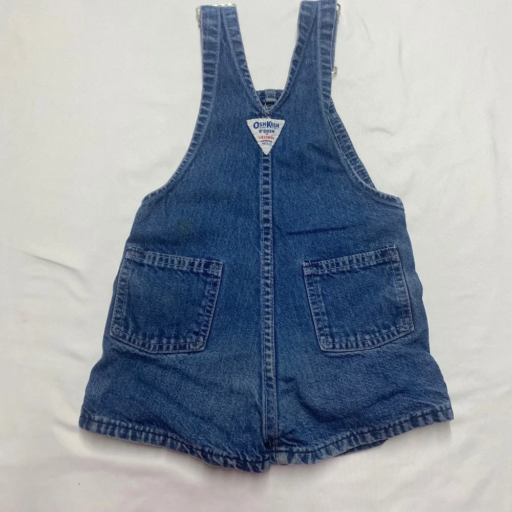 Vintage OshKosh B'gosh Denim Shortalls Vestbak Made in USA Blue 4T